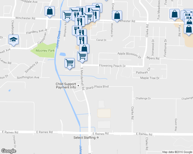 map of restaurants, bars, coffee shops, grocery stores, and more near 3874 Jasmine Drive in Memphis