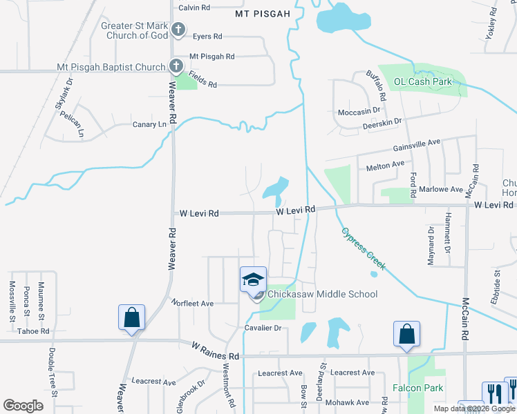 map of restaurants, bars, coffee shops, grocery stores, and more near 3870 Oakshire Street in Memphis
