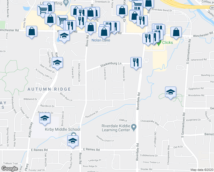 map of restaurants, bars, coffee shops, grocery stores, and more near 3878 Lucerne Drive in Memphis