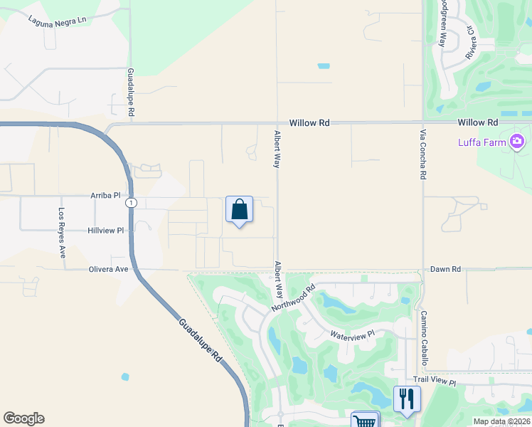 map of restaurants, bars, coffee shops, grocery stores, and more near 808 Albert Way in Arroyo Grande