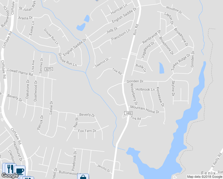 map of restaurants, bars, coffee shops, grocery stores, and more near 9364 Castle Falls Circle in Fayetteville