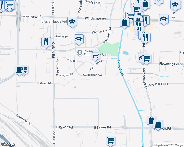 map of restaurants, bars, coffee shops, grocery stores, and more near 5060 Southington Avenue in Memphis