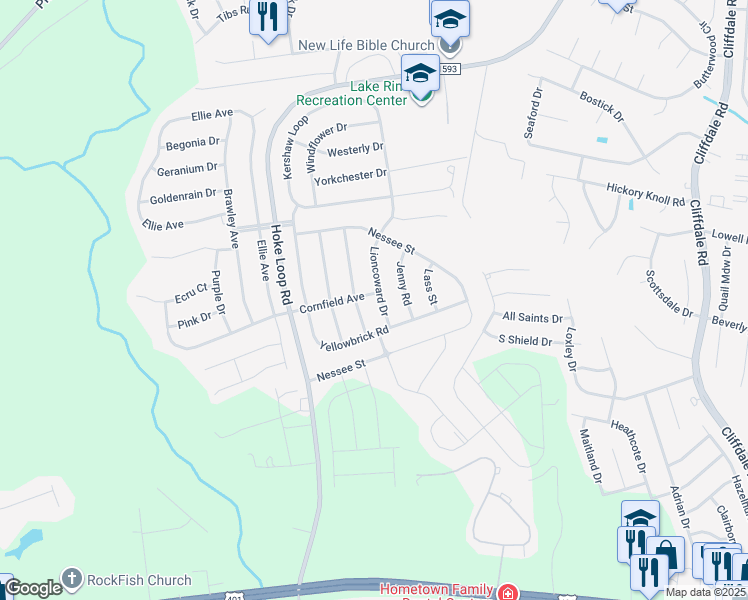 map of restaurants, bars, coffee shops, grocery stores, and more near 2000 Lioncoward Drive in Fayetteville