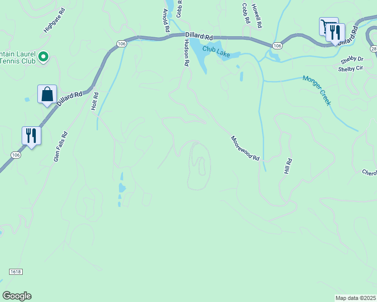 map of restaurants, bars, coffee shops, grocery stores, and more near 202 Vz Top Road in Highlands