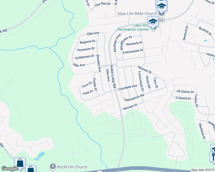 map of restaurants, bars, coffee shops, grocery stores, and more near 1940 Ellie Avenue in Fayetteville