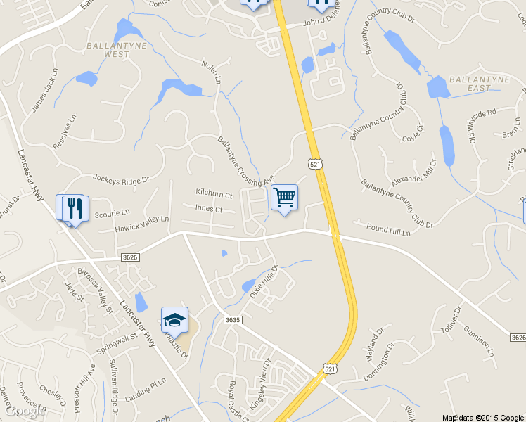 map of restaurants, bars, coffee shops, grocery stores, and more near 10314 McGoogan Lane in Charlotte