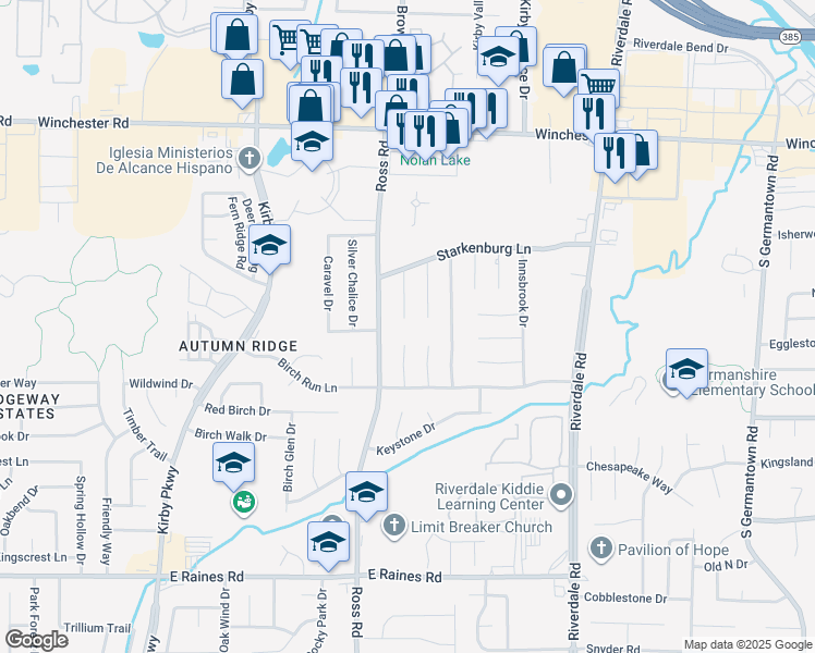 map of restaurants, bars, coffee shops, grocery stores, and more near 3848 Lawrenceton Cove in Memphis