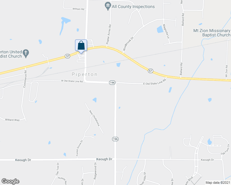 map of restaurants, bars, coffee shops, grocery stores, and more near 3300 Highway 196 in Piperton