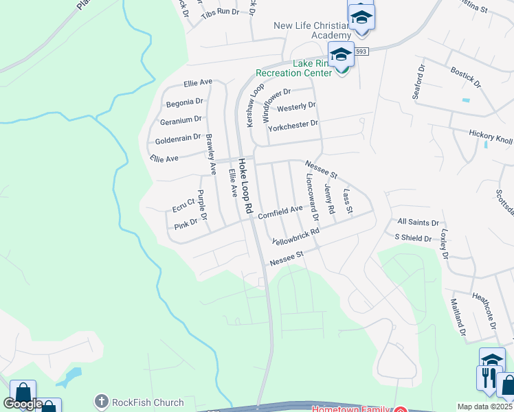 map of restaurants, bars, coffee shops, grocery stores, and more near 1960 Yellowbrick Road in Fayetteville