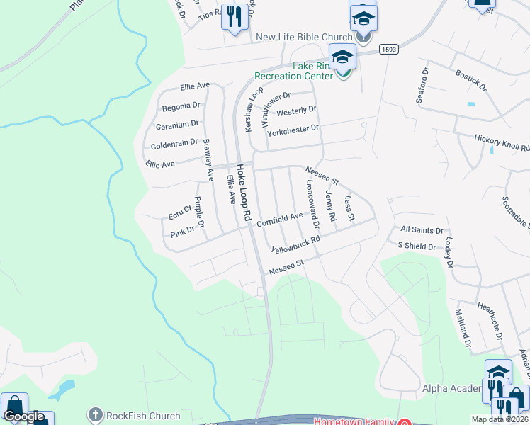 map of restaurants, bars, coffee shops, grocery stores, and more near 1960 Yellowbrick Road in Fayetteville