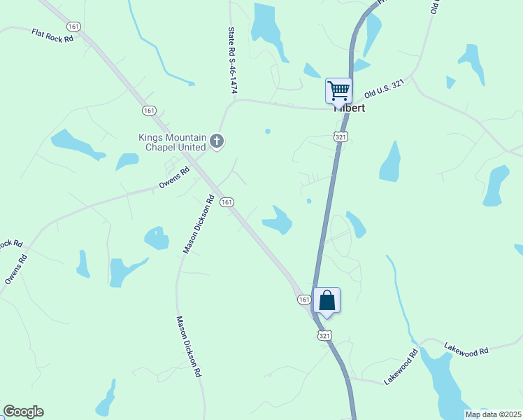 map of restaurants, bars, coffee shops, grocery stores, and more near 1924 South Carolina 161 in York