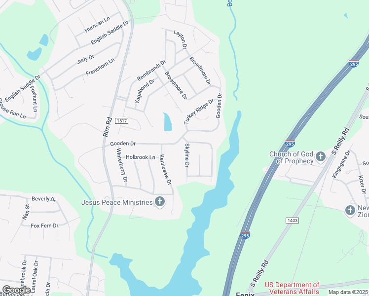 map of restaurants, bars, coffee shops, grocery stores, and more near 1218 Skyline Drive in Fayetteville