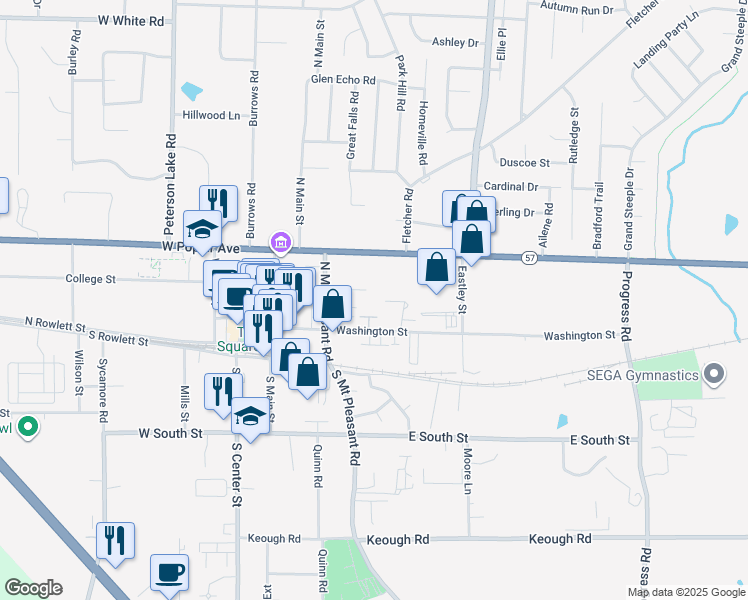 map of restaurants, bars, coffee shops, grocery stores, and more near 276 Twinings Lane in Fisherville