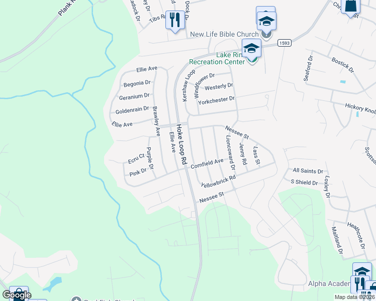 map of restaurants, bars, coffee shops, grocery stores, and more near 1960 Yellowbrick Road in Fayetteville