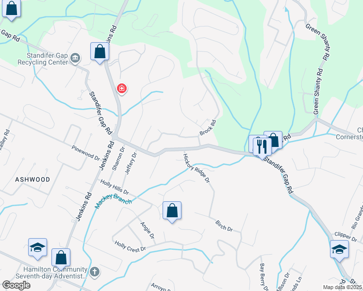 map of restaurants, bars, coffee shops, grocery stores, and more near 7915 Standifer Gap Road in Chattanooga
