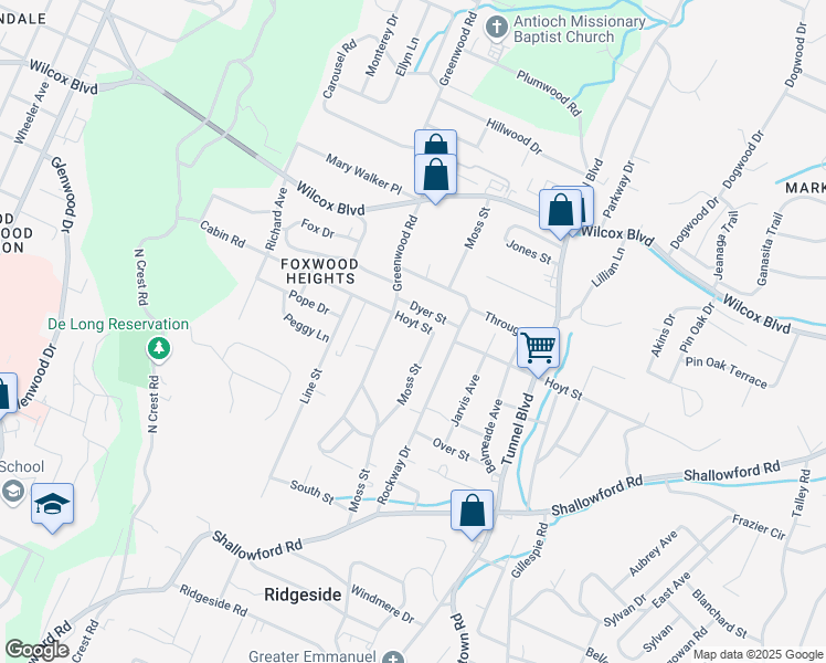 map of restaurants, bars, coffee shops, grocery stores, and more near 3206 Dyer Street in Chattanooga
