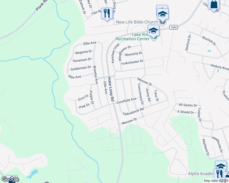 map of restaurants, bars, coffee shops, grocery stores, and more near 1933 Yellowbrick Road in Fayetteville