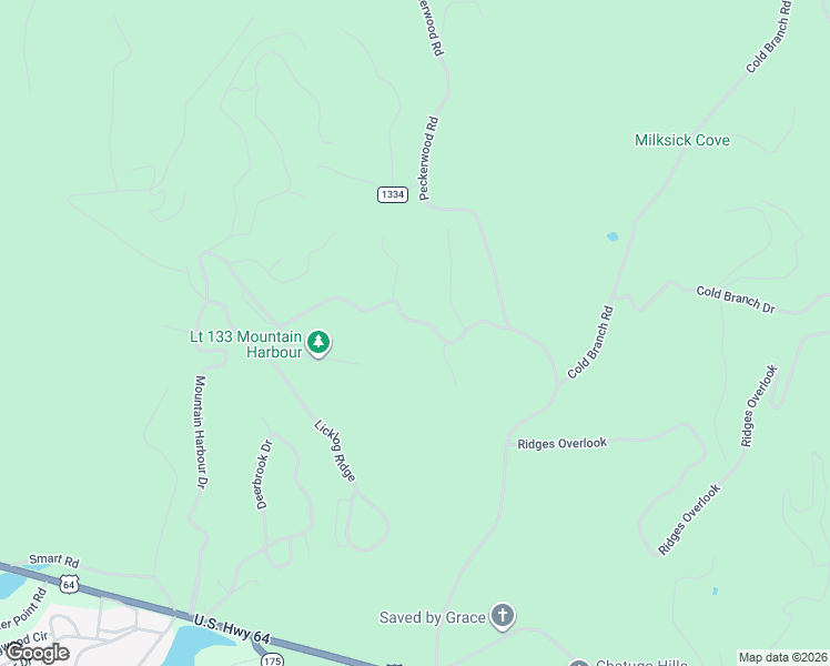 map of restaurants, bars, coffee shops, grocery stores, and more near 1 North Meadow Drive in Hayesville
