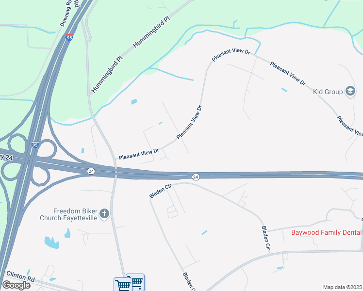 map of restaurants, bars, coffee shops, grocery stores, and more near 417 Kiki Drive in Fayetteville