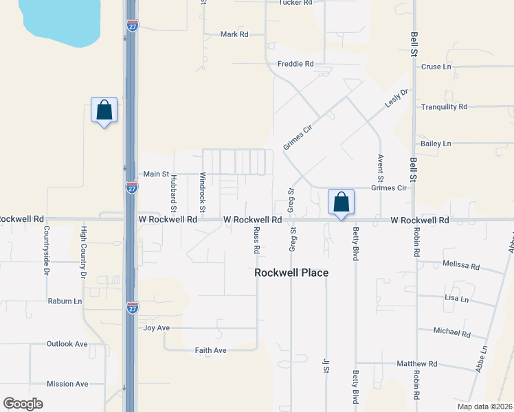 map of restaurants, bars, coffee shops, grocery stores, and more near 6900 W Rockwell Rd in Amarillo