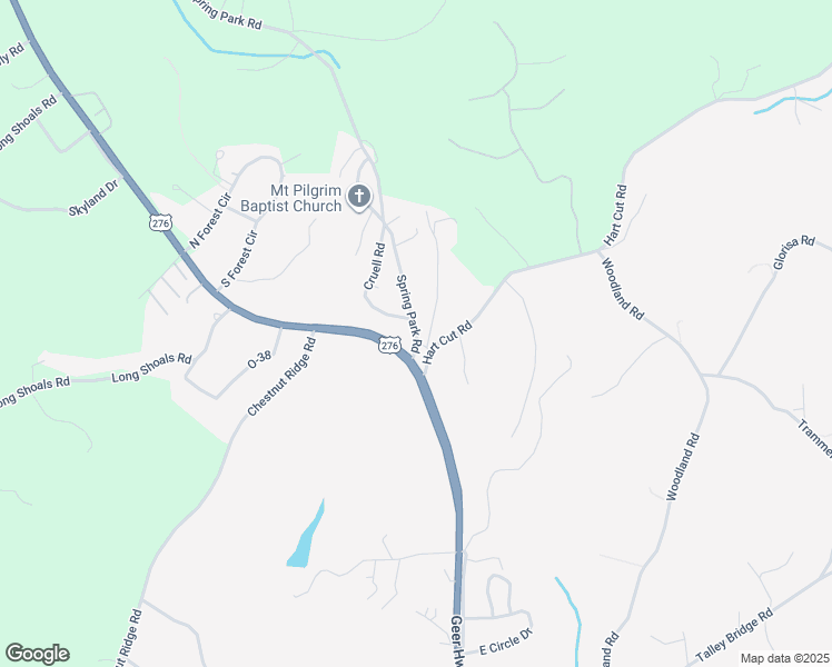 map of restaurants, bars, coffee shops, grocery stores, and more near 63 Spring Park Road in Greenville County
