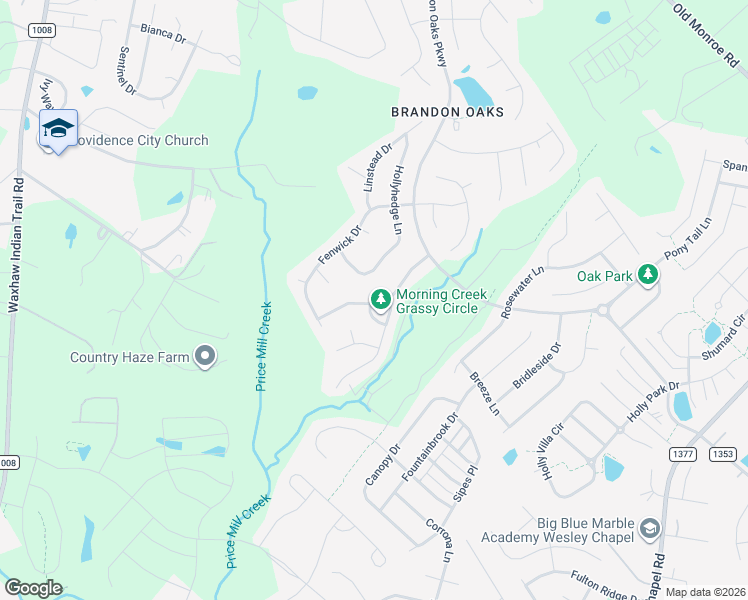map of restaurants, bars, coffee shops, grocery stores, and more near 2004 Farmingham Lane in Indian Trail