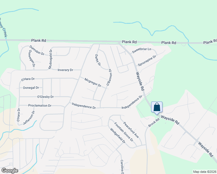 map of restaurants, bars, coffee shops, grocery stores, and more near 1702 O'Bannon Drive in Raeford
