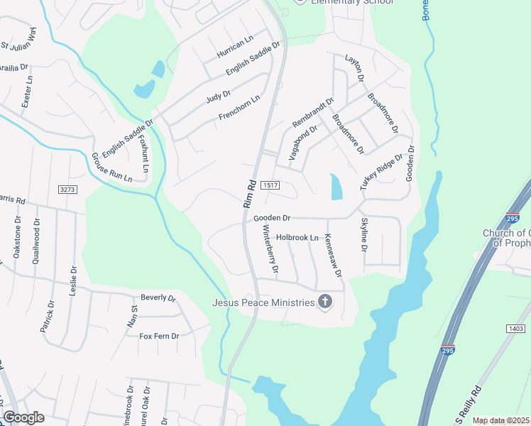 map of restaurants, bars, coffee shops, grocery stores, and more near 9397 Gooden Drive in Fayetteville