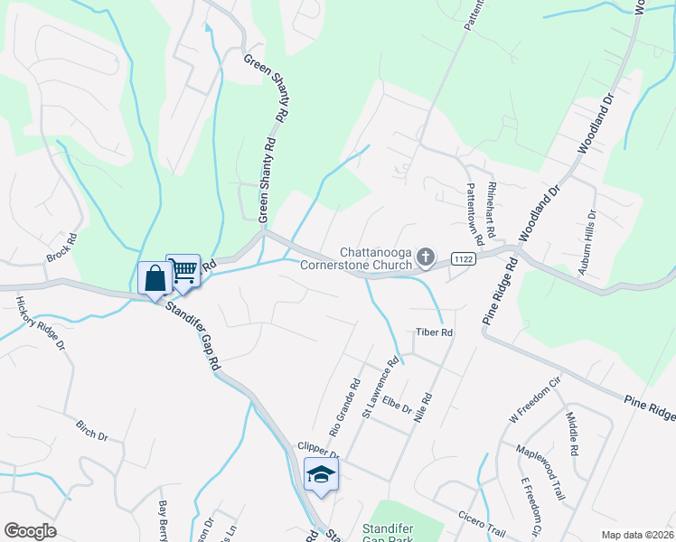 map of restaurants, bars, coffee shops, grocery stores, and more near 8211 Bill Reed Road in Ooltewah