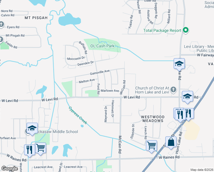 map of restaurants, bars, coffee shops, grocery stores, and more near 3813 Masterson Street in Memphis