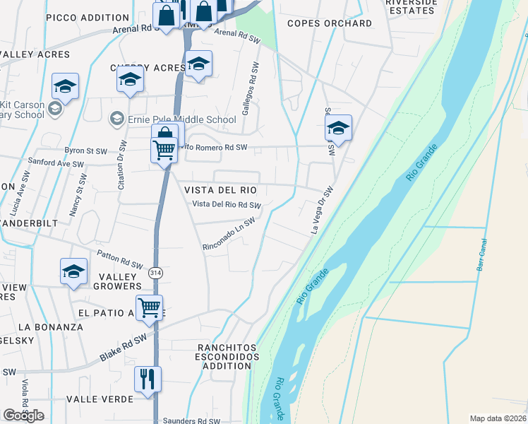 map of restaurants, bars, coffee shops, grocery stores, and more near in Albuquerque