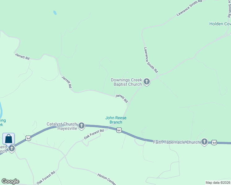 map of restaurants, bars, coffee shops, grocery stores, and more near 20 Hole in One Drive in Hayesville