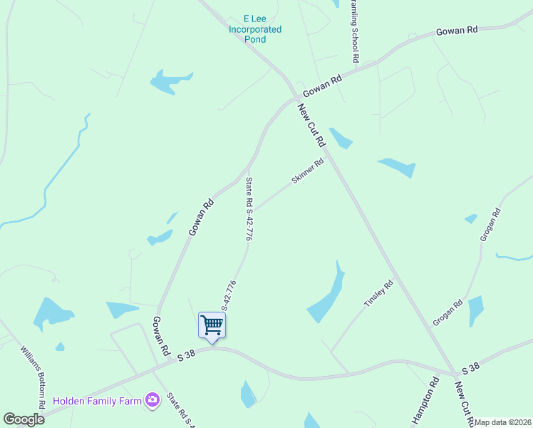 map of restaurants, bars, coffee shops, grocery stores, and more near 194 Skinner Road in Inman