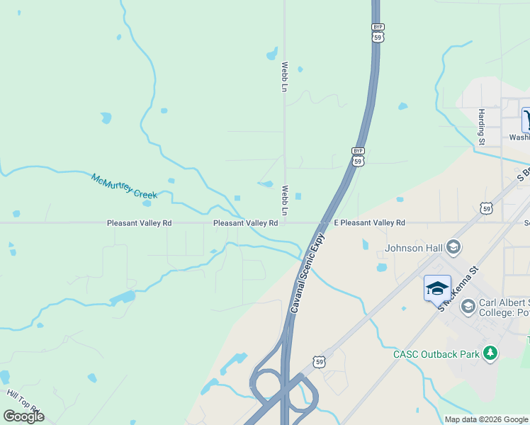 map of restaurants, bars, coffee shops, grocery stores, and more near County Road E1360 in Poteau