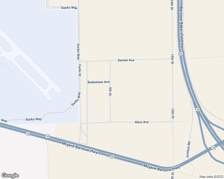 map of restaurants, bars, coffee shops, grocery stores, and more near Denise Avenue in Mojave