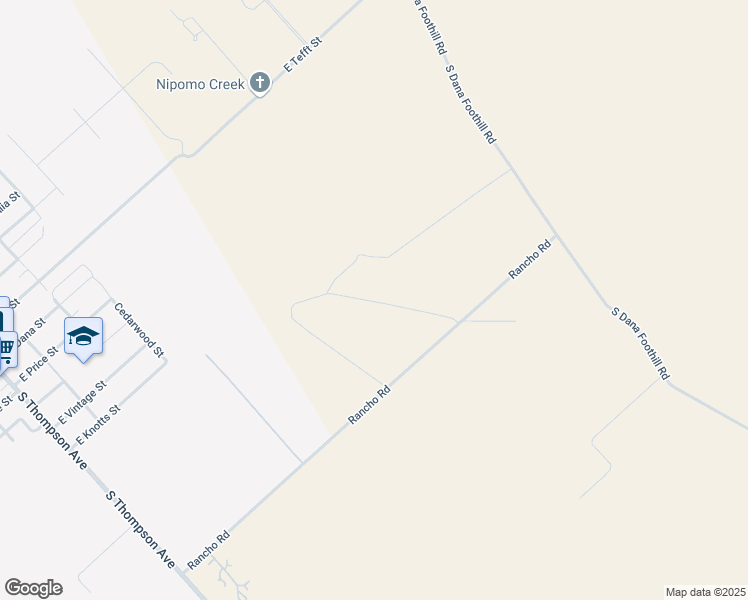 map of restaurants, bars, coffee shops, grocery stores, and more near 215 Rancho Road in Nipomo