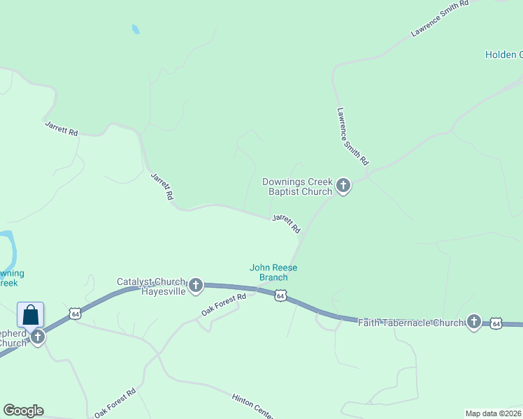 map of restaurants, bars, coffee shops, grocery stores, and more near 20 Hole in One Drive in Hayesville