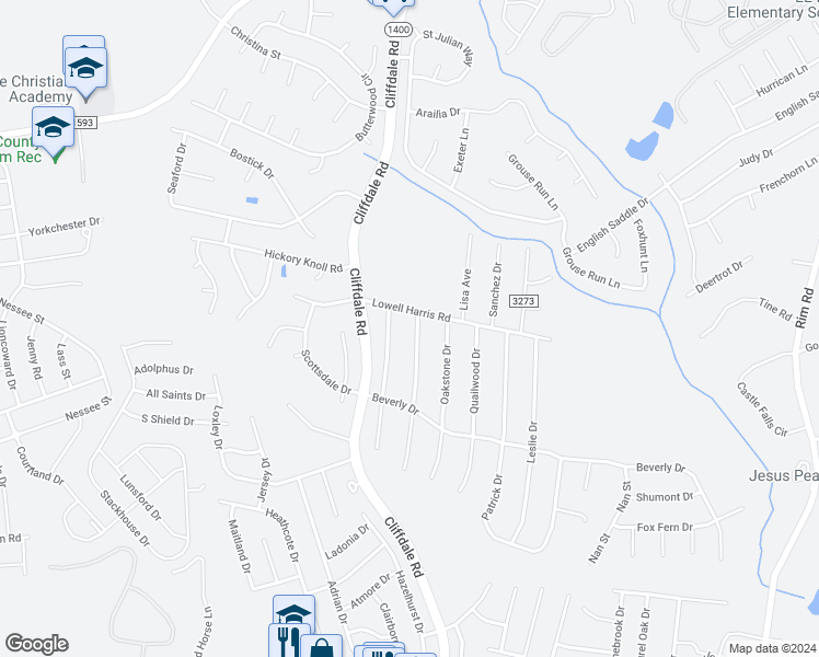 map of restaurants, bars, coffee shops, grocery stores, and more near 1068 Pleasant Oak Drive in Fayetteville