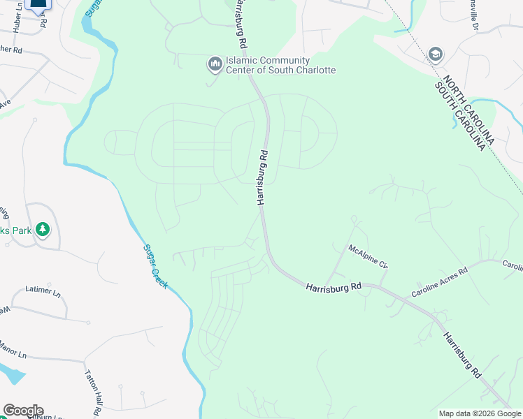 map of restaurants, bars, coffee shops, grocery stores, and more near 11557 Harrisburg Road in Fort Mill