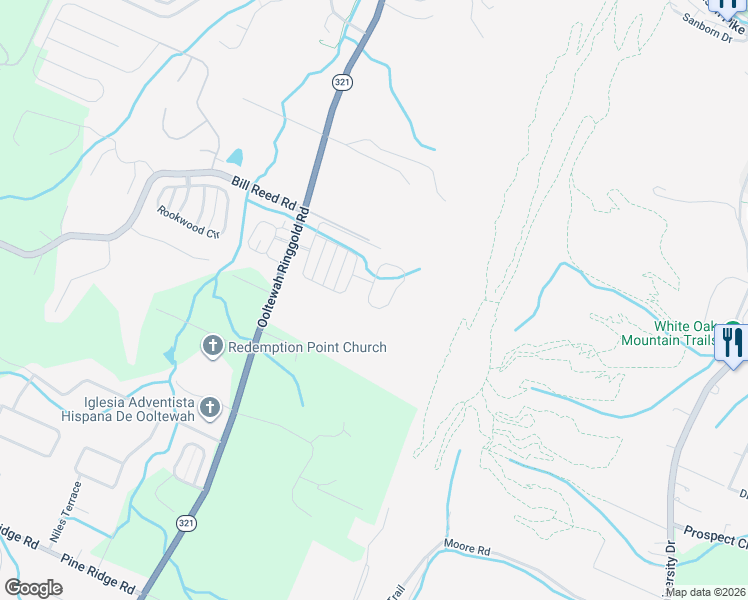 map of restaurants, bars, coffee shops, grocery stores, and more near 9876 Trestle Circle in Collegedale