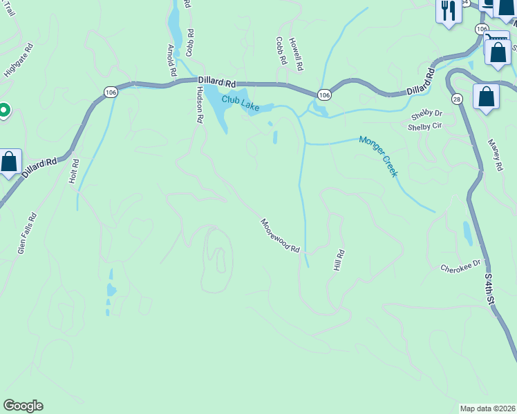 map of restaurants, bars, coffee shops, grocery stores, and more near 400 Moorewood Road in Highlands