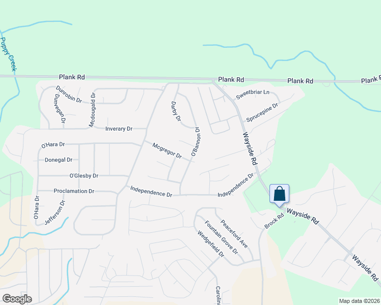 map of restaurants, bars, coffee shops, grocery stores, and more near 1702 O'Bannon Drive in Raeford