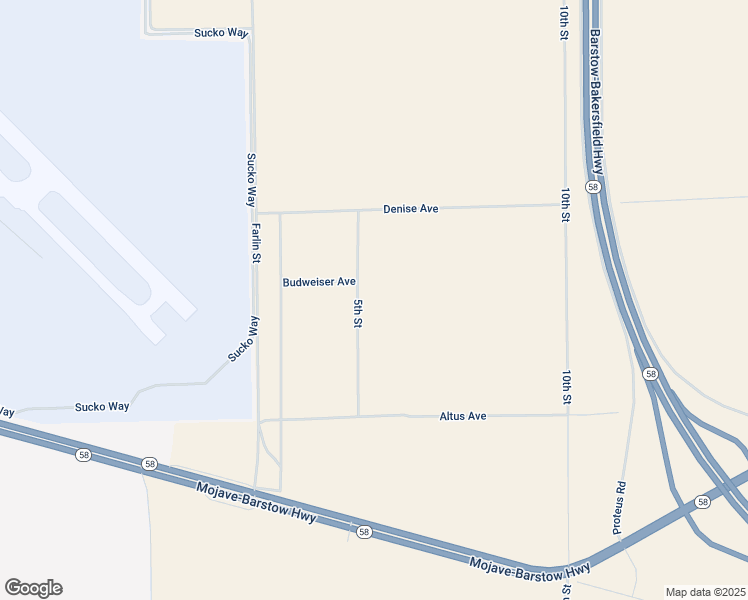 map of restaurants, bars, coffee shops, grocery stores, and more near Denise Avenue in Mojave