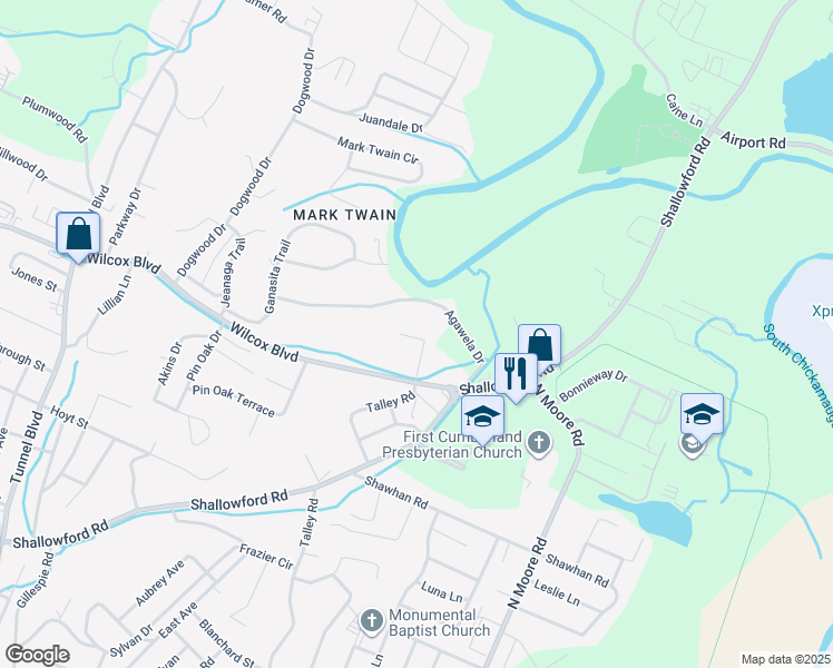 map of restaurants, bars, coffee shops, grocery stores, and more near 10 Jackoway Lane in Chattanooga