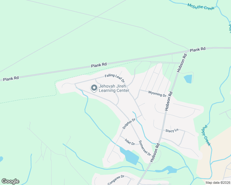 map of restaurants, bars, coffee shops, grocery stores, and more near 114 Blue Water Drive in Raeford
