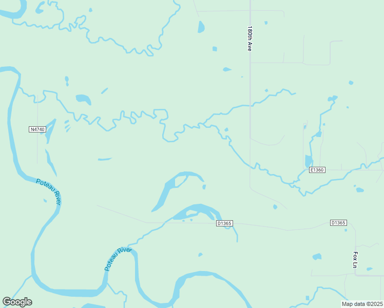 map of restaurants, bars, coffee shops, grocery stores, and more near County Road D1365 in Poteau