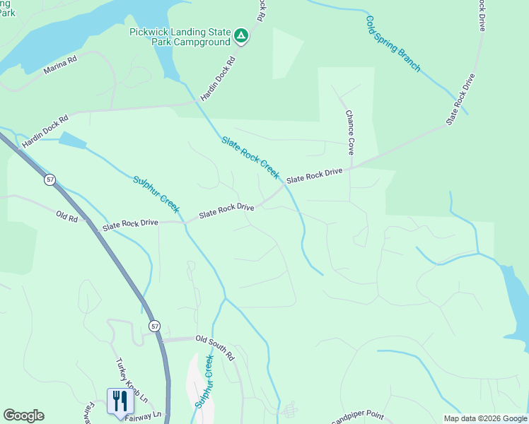 map of restaurants, bars, coffee shops, grocery stores, and more near 20 Bryson Harbor Road in Counce