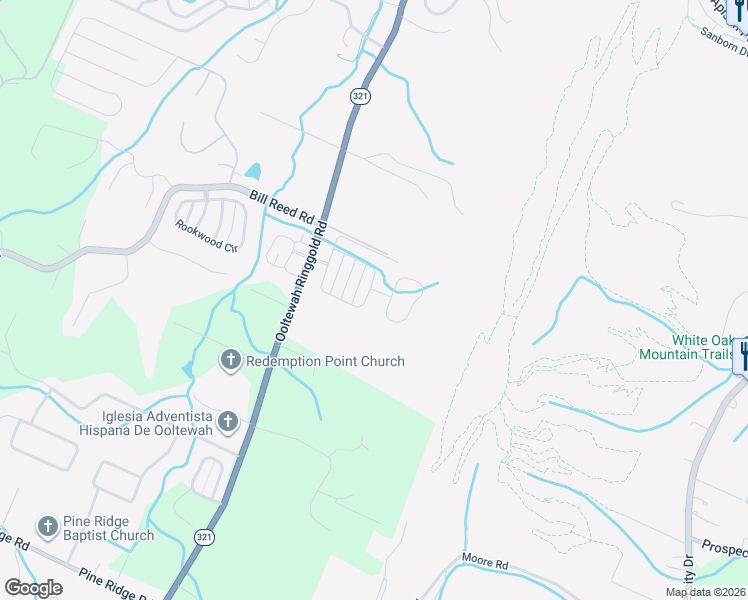 map of restaurants, bars, coffee shops, grocery stores, and more near 4089 Barnsley Loop in Collegedale