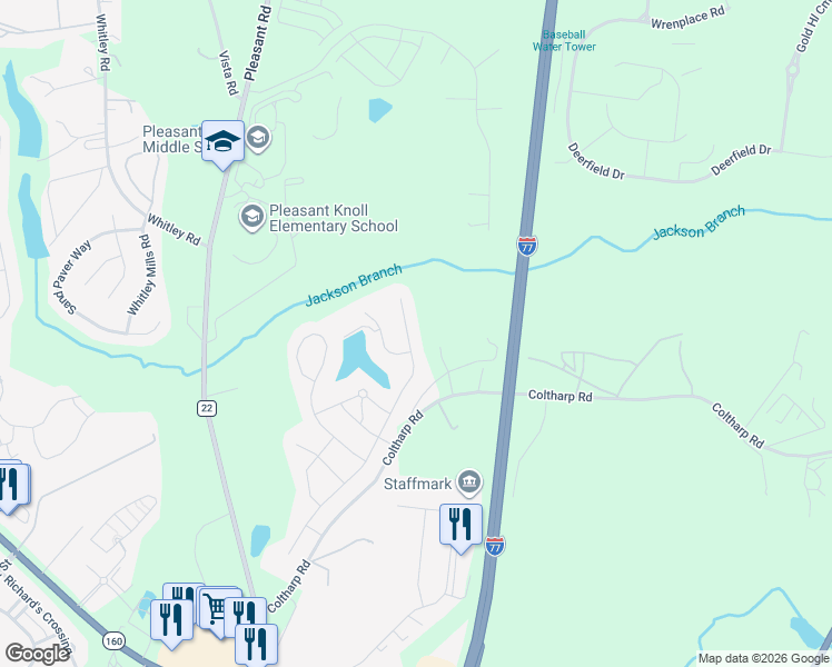 map of restaurants, bars, coffee shops, grocery stores, and more near 350 Hampton Trail Drive in Fort Mill
