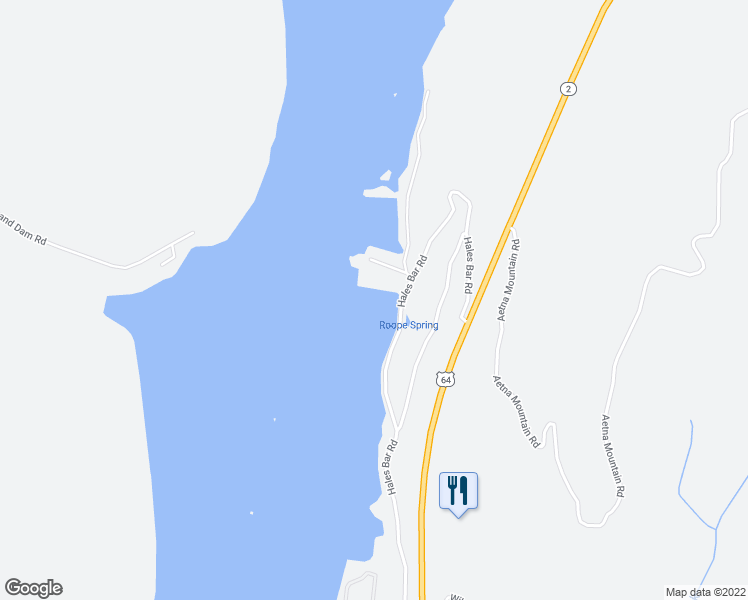 map of restaurants, bars, coffee shops, grocery stores, and more near 1265 Hales Bar Road in Guild